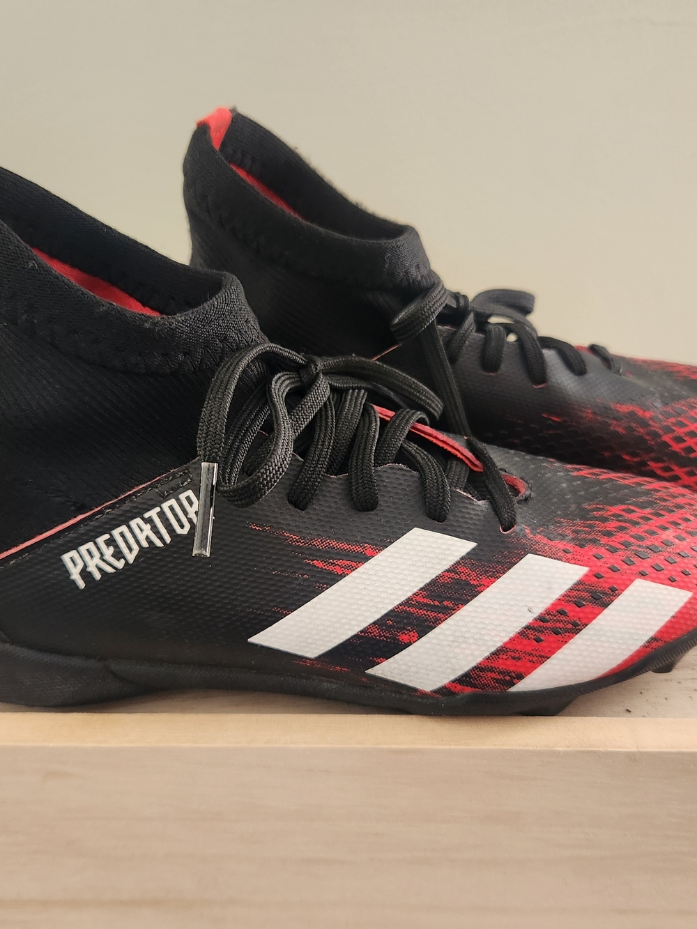 Adidas Predator Kid's Black & Red Indoor Soccer Cleats